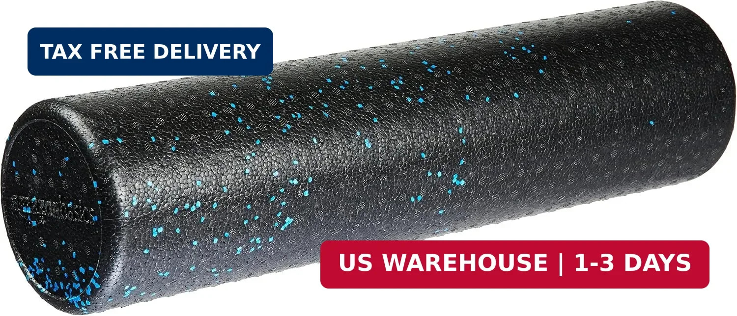 High Density Foam Roller for Exercise and Recovery, 24 Inches, Blue Speckled