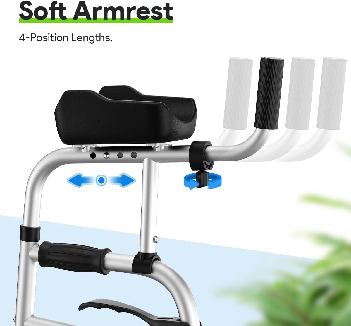 Folding Walker for Senior - Platform Walker with 5’’ Wheels and Removable Pad...