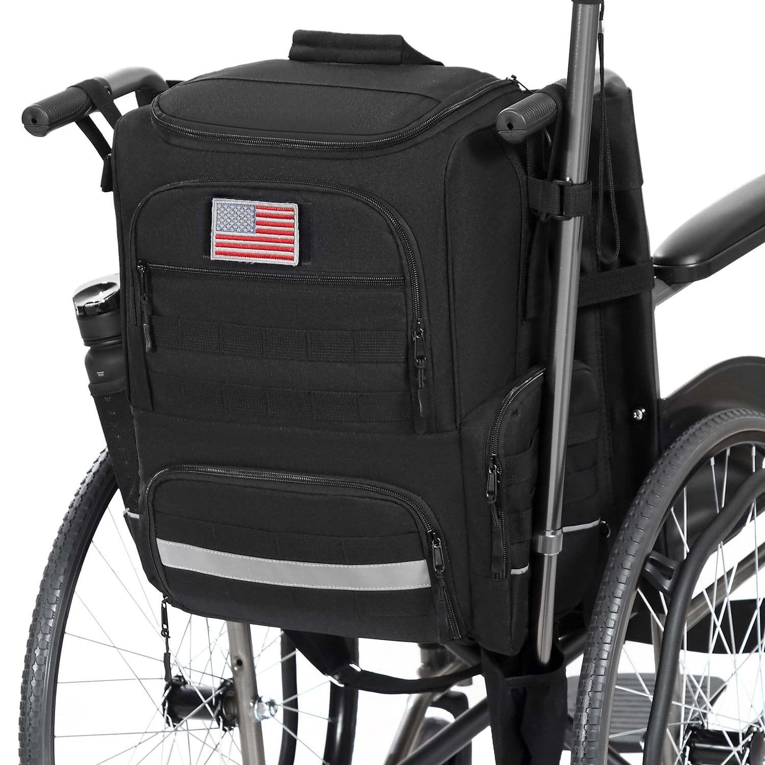 Wheelchair Backpack, Wheelchair Bag to Hang on Back with Thermal Insulation P...
