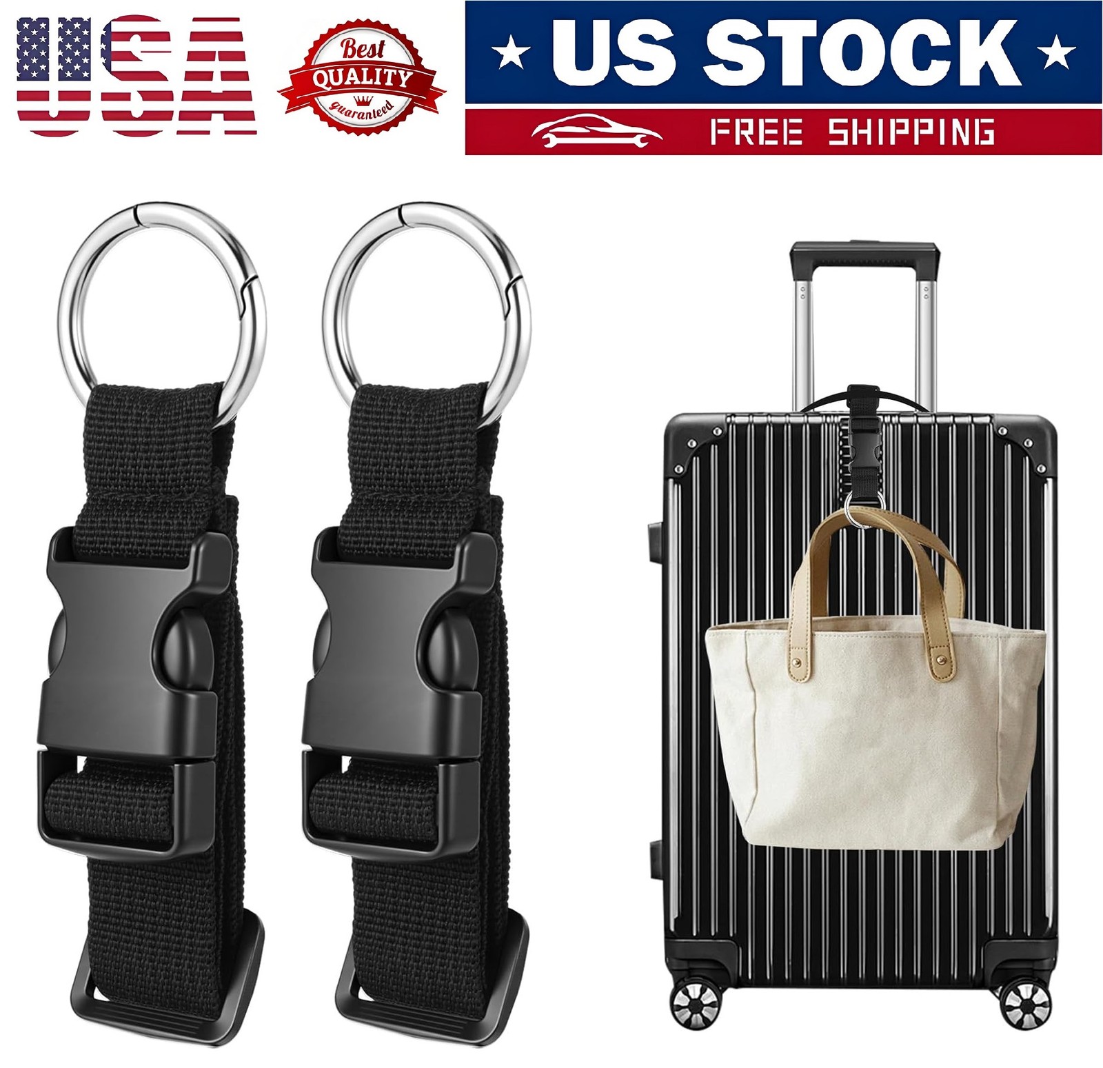 Add a Bag Luggage Straps Adjustable Suitcase Belts Anti-theft Jacket Holder US