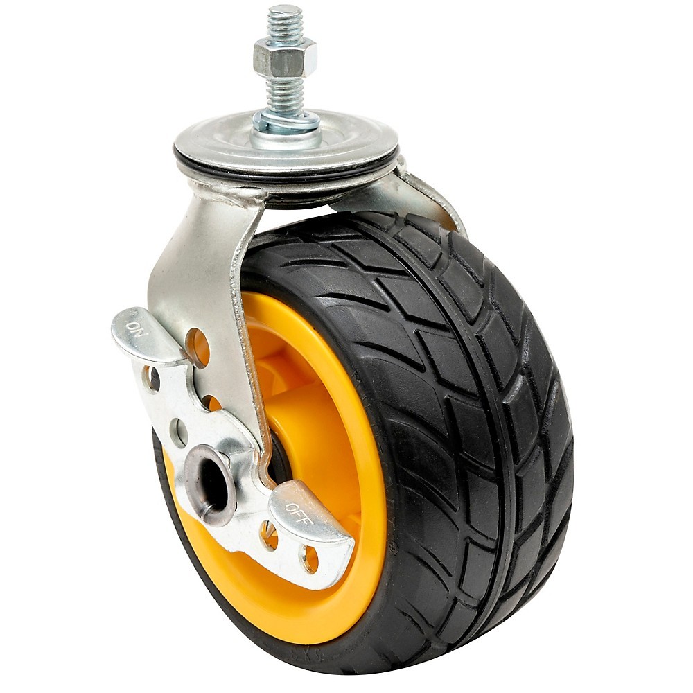 Rock N Roller 6" x 3" Ground Glider Wide Caster wBrake (For R14 Carts)  2Pack