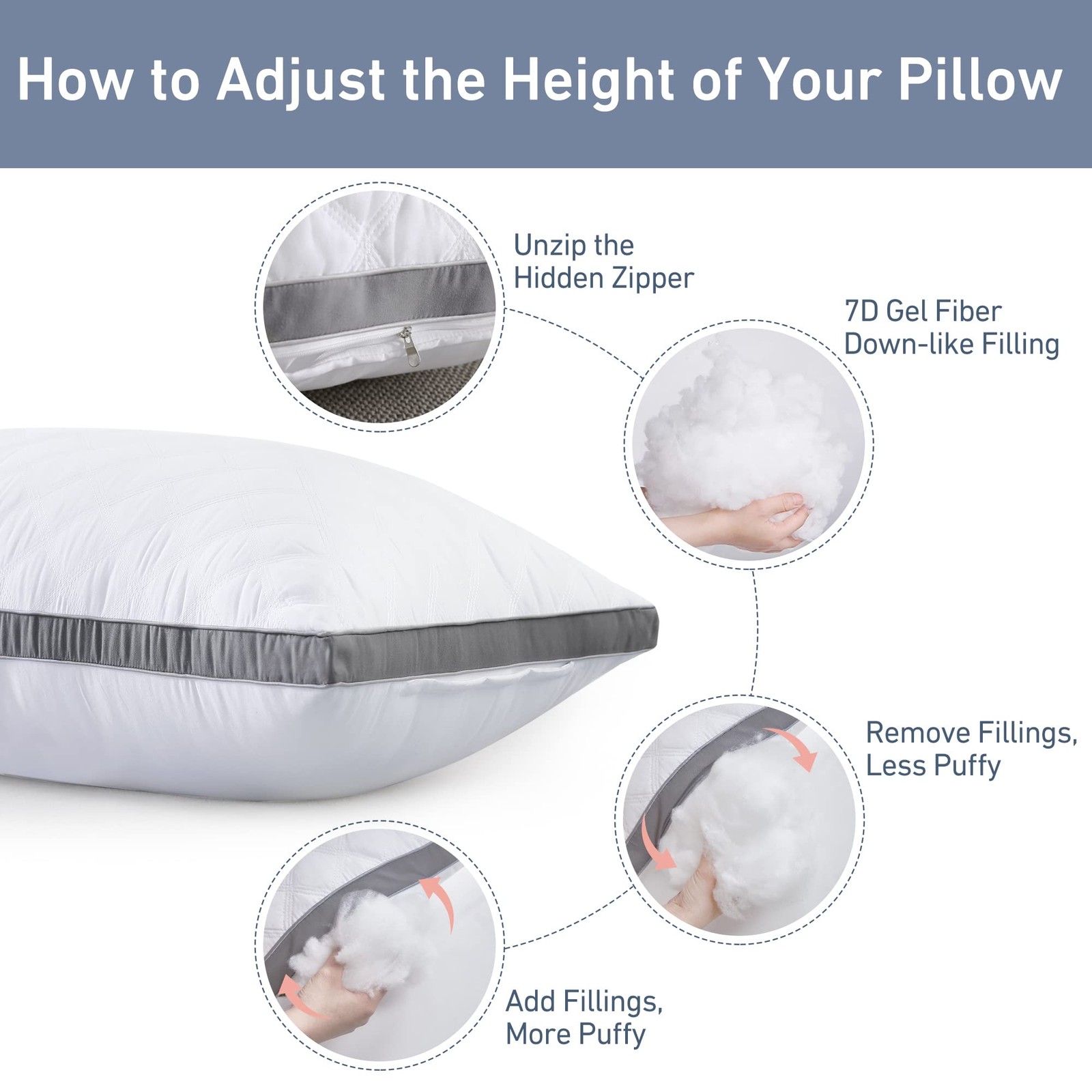 20 x 54 Inch Body Pillow Insert Soft Polyester Full Body Support For Side Sle...