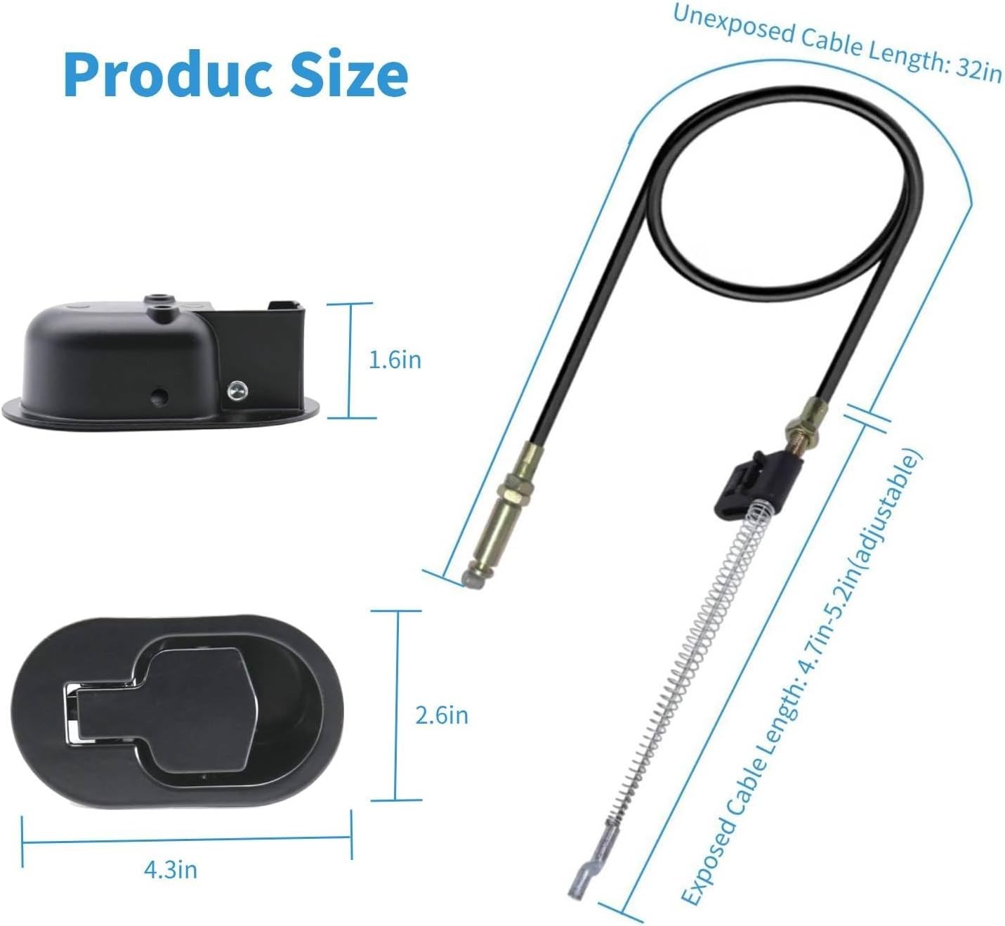 Recliner Handle Replacement Parts Cable Pull Metal Couch Latch Adjustable 4.7...