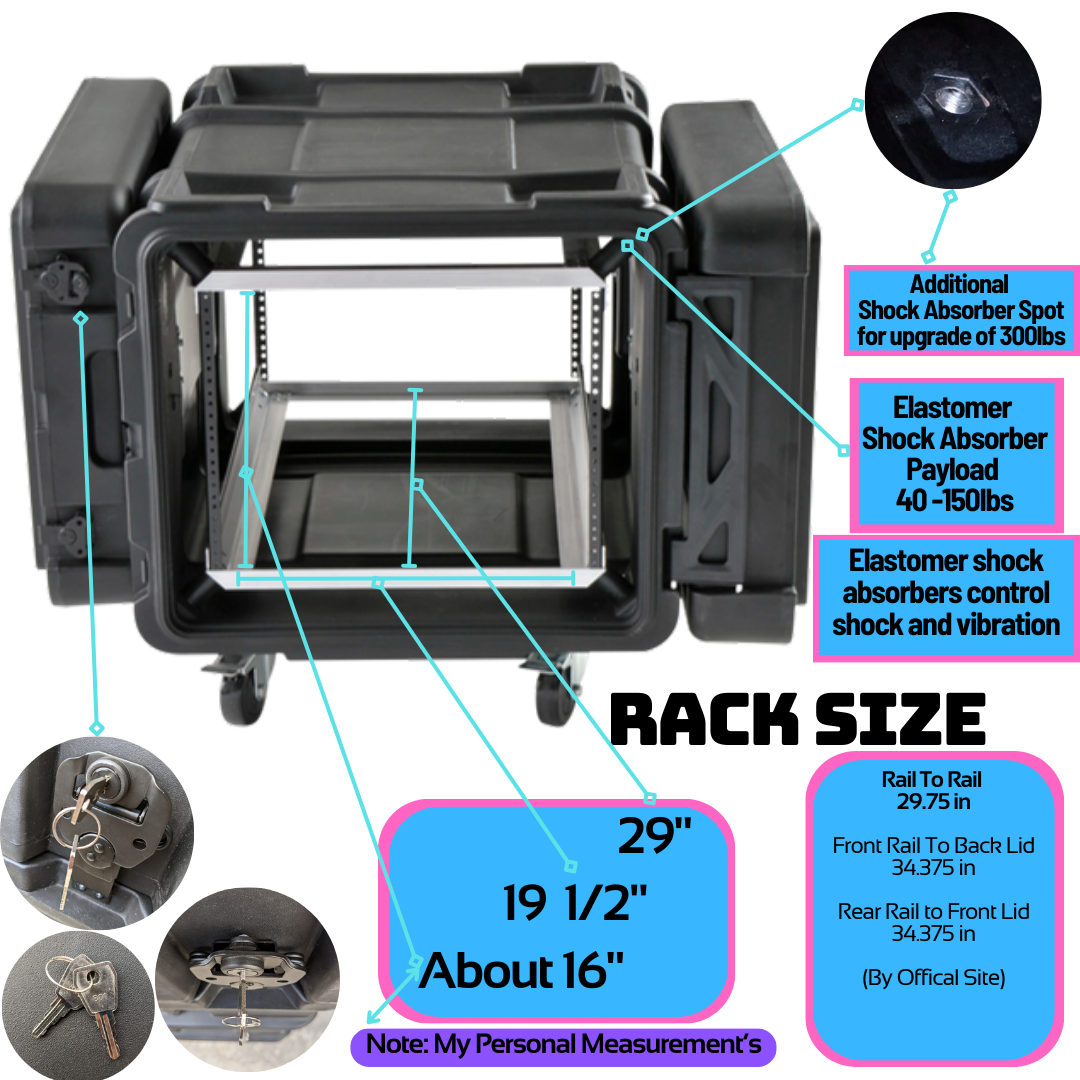 SKB 30" Deep 8U Shock Mount Rack Case - Ultimate Protection & Versatility