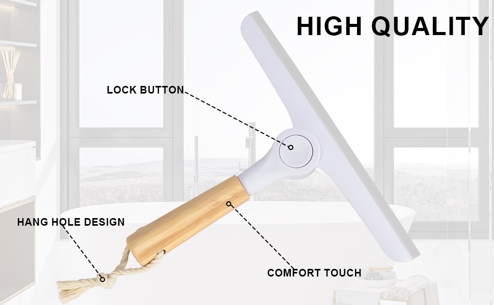 Window Squeegee for Glass Doors，All-Purpose 9.7” Window Cleaning Squeegee,