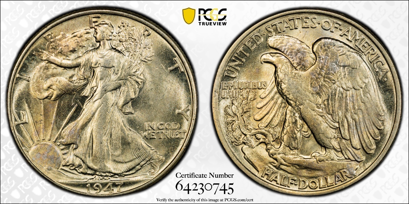 1947 Au 58 Walking Liberty Half Dollar