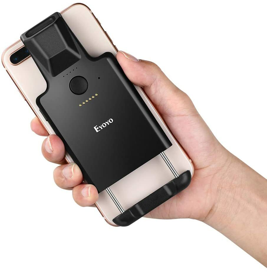 Eyoyo 2D Bluetooth Barcode Scanner Phone Back Clip Wireless Data Matrix Code