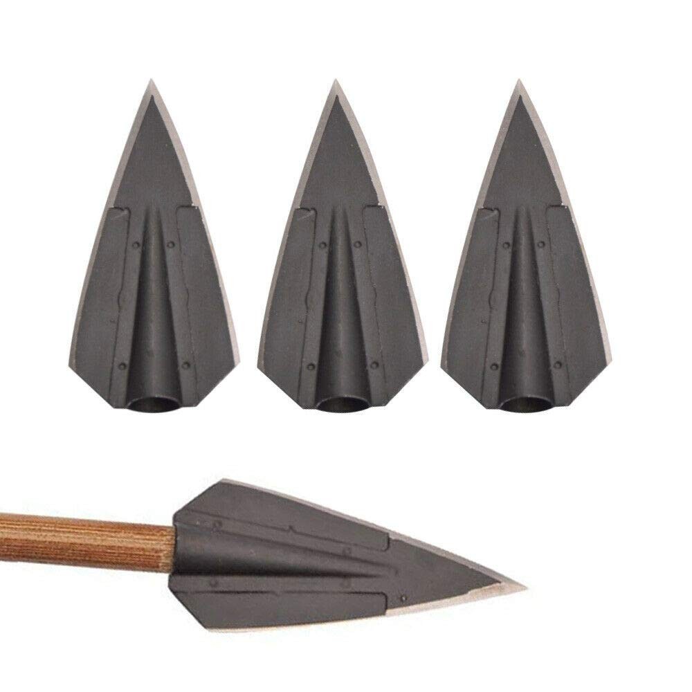 6 Pcs Archery 2 Blades Hunting Broadheads Traditional Hunting Arrowheads Glue