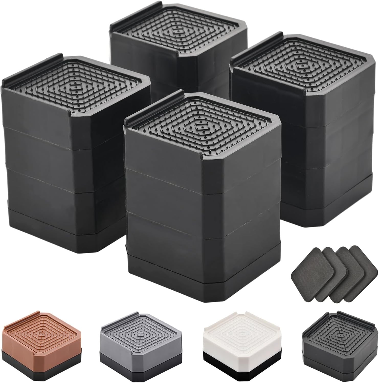 Bed Risers Furniture Risers Heavy-Duty Rectangular Adjustable Block Lift
