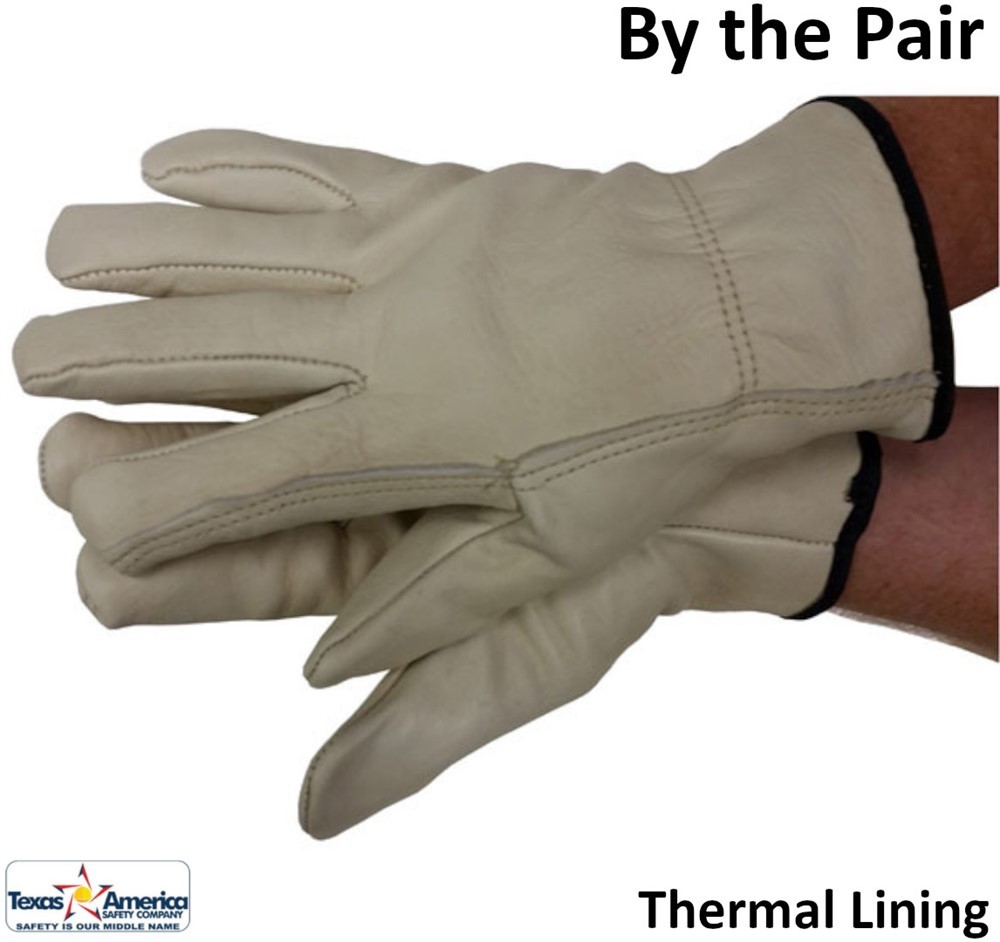 Premium Cowhide Driver Gloves with Thermal Lining Gloves (Sold by the Pair)