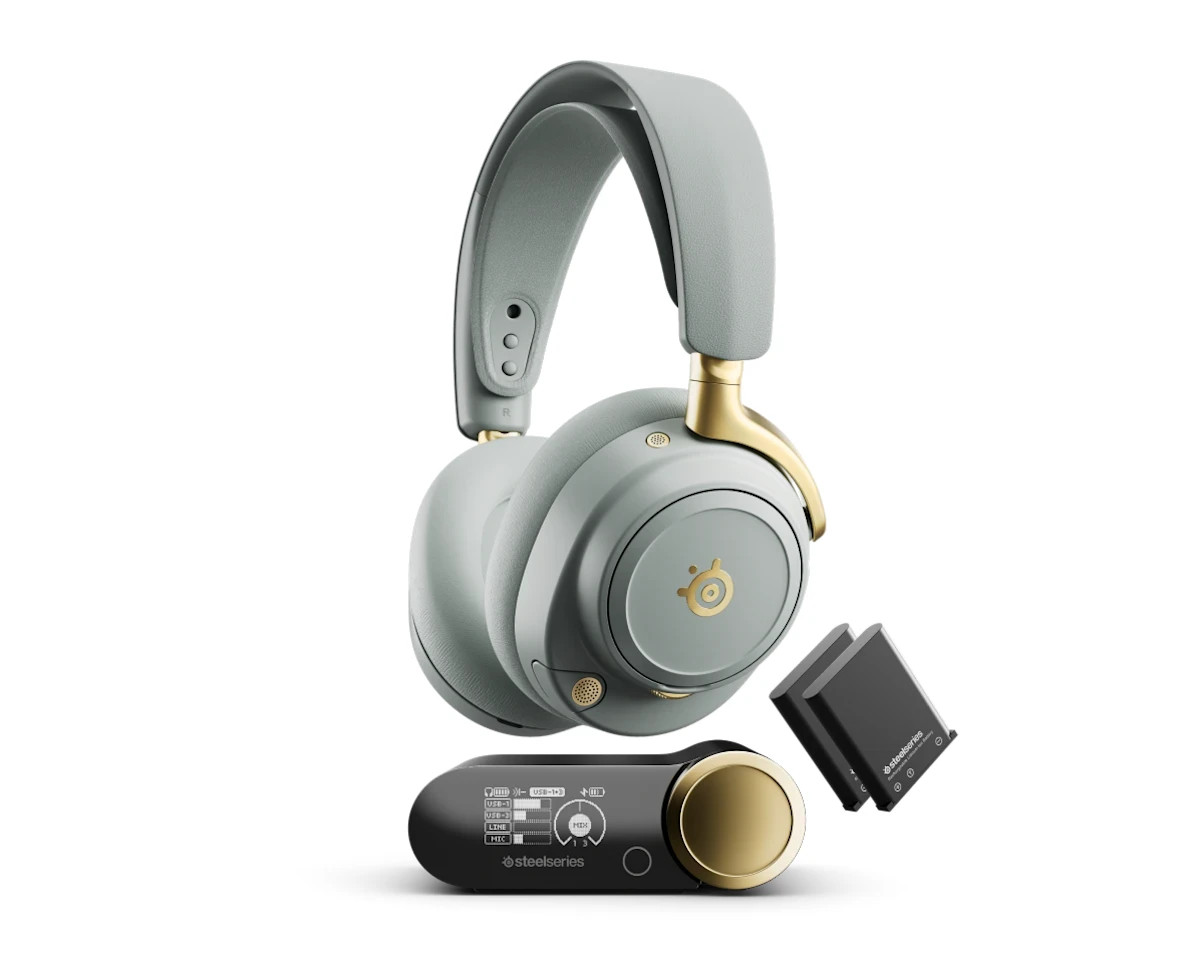 SteelSeries Arctis Nova Elite Wireless Gaming Headset Sage Gold Edition CARBON