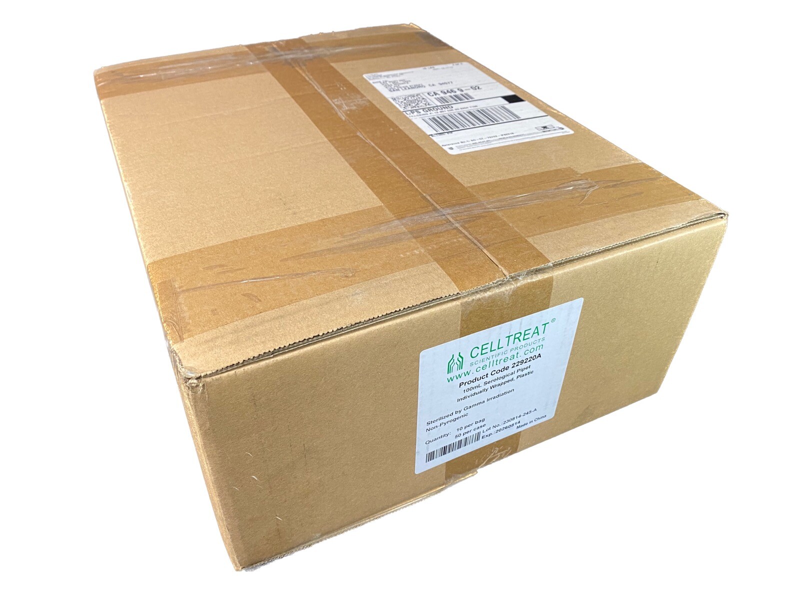CELLTREAT Polystyrene 100mL Sterile Clear Serological Pipette 229220A (50/cs)