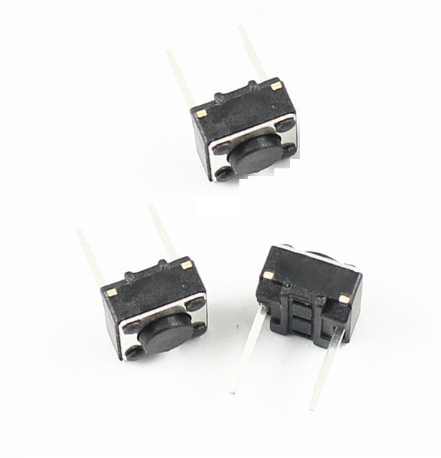 100 Pcs Momentary Tactile Tact Push Button Switch 2 Pin DIP 6x6x4.3mm High 4.3mm