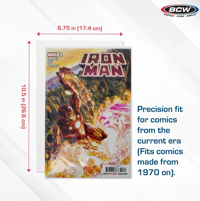 BCW (New) 25 Pack - Current/Modern Size Comic Book Board & Bag Set