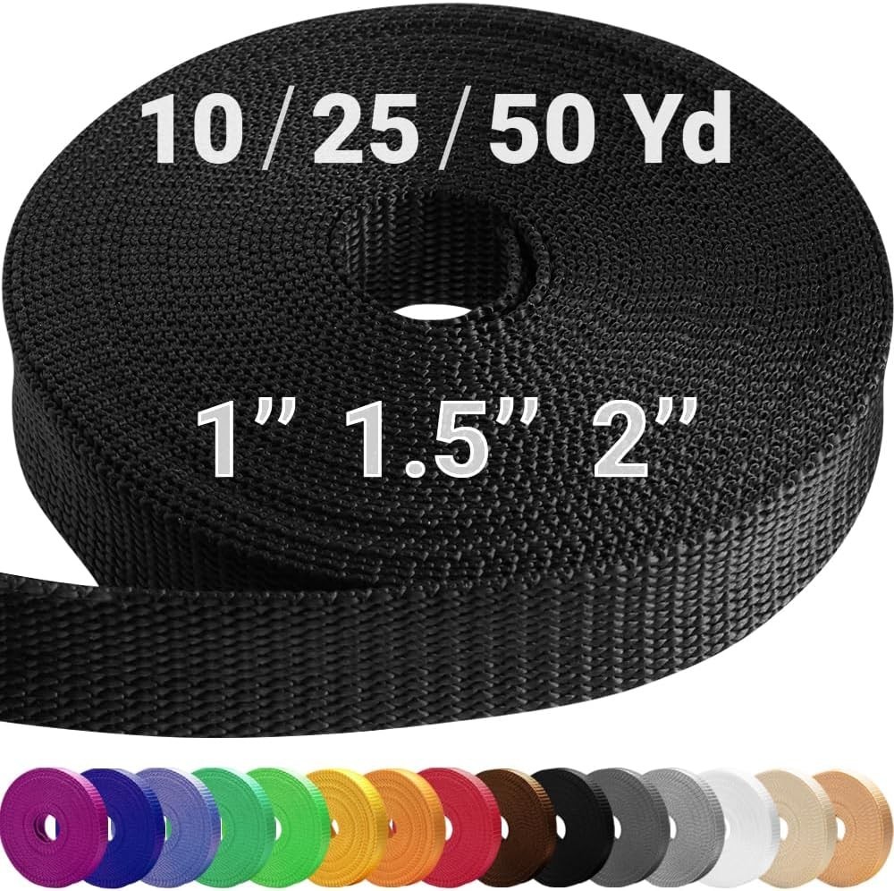 Multi-Purpose 1 Inch Webbing – Strong Polypropylene Crafting Strap in 40 Colors