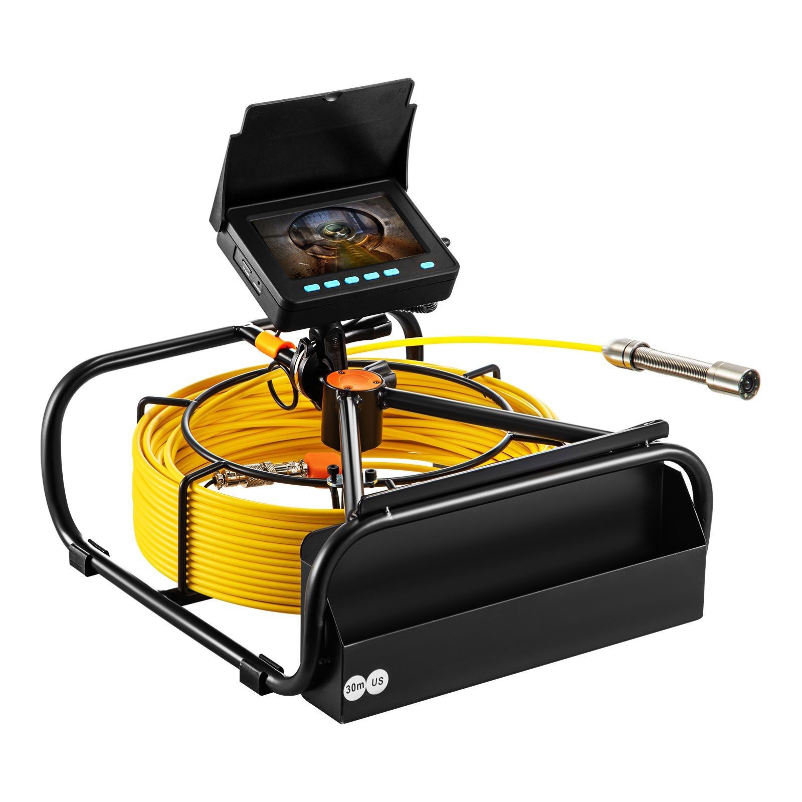 164FT Sewer Camera 4.3in Screen IP68 Waterproof with LED Lights & DVR