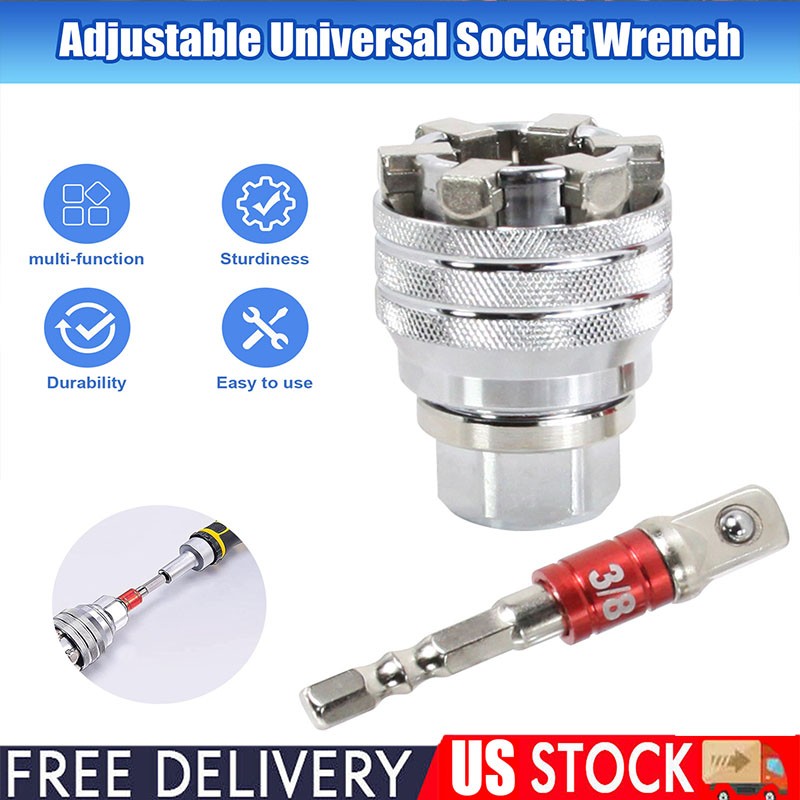 10-19mm Universal Socket Tool Adjustable Multifunction Wrench Sleeve