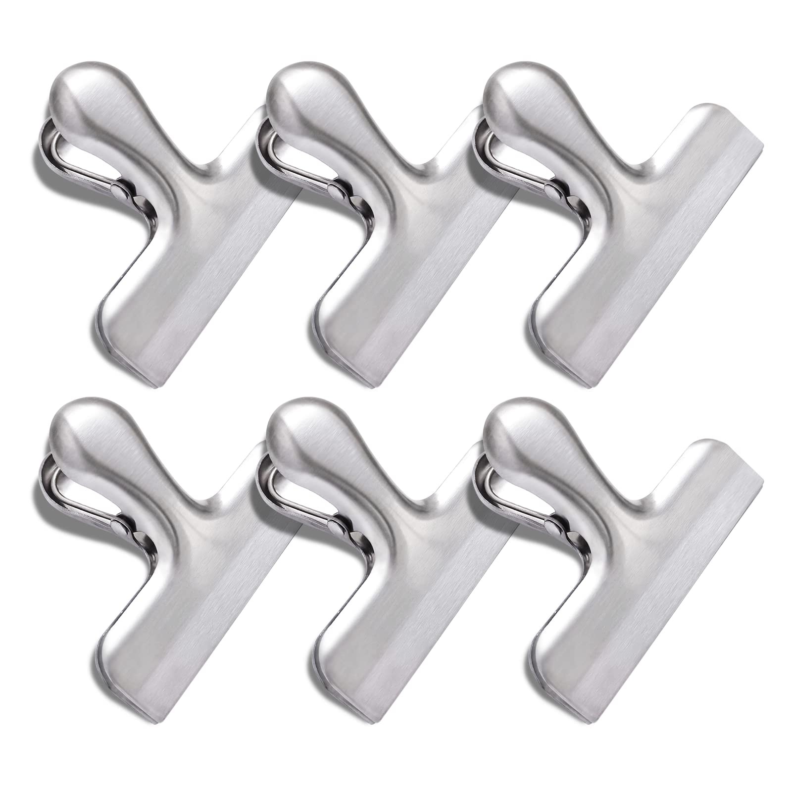 6 Pack Bag Clips, Stainless Steel Chip, Chip Clips Food Clip, 6 Packs, Sliver