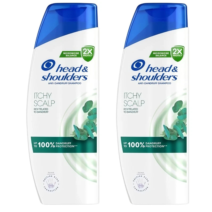 2 Pack Head & Shoulders Itchy Scalp Anti-Dandruff Shampoo 400ml FREE SHIPPING