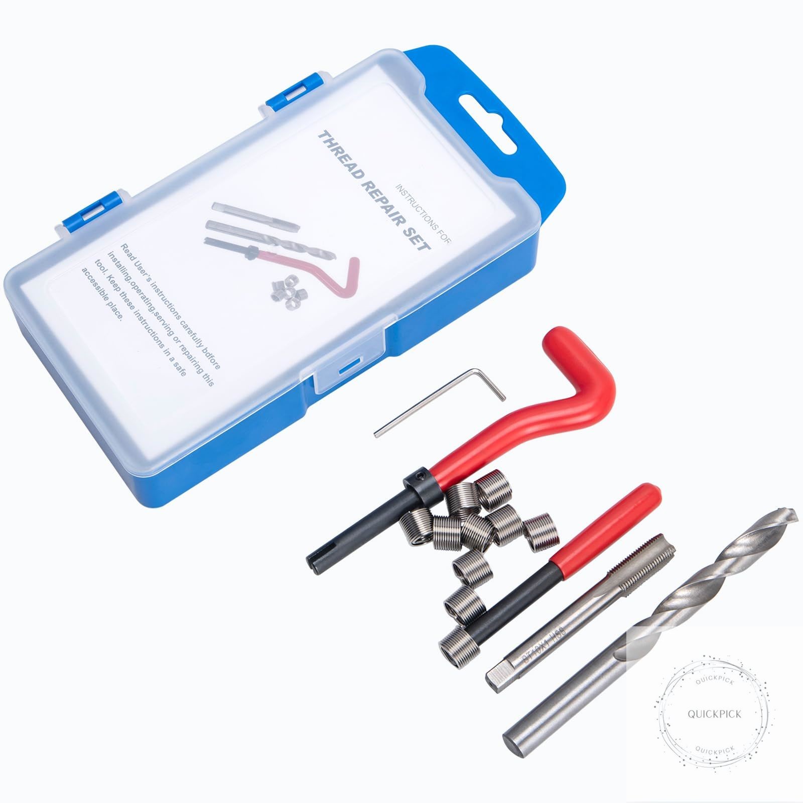 M10 x 1.0 Thread Repair Kit, Metric Helicoil Thread Repair Kit with HSS Drill