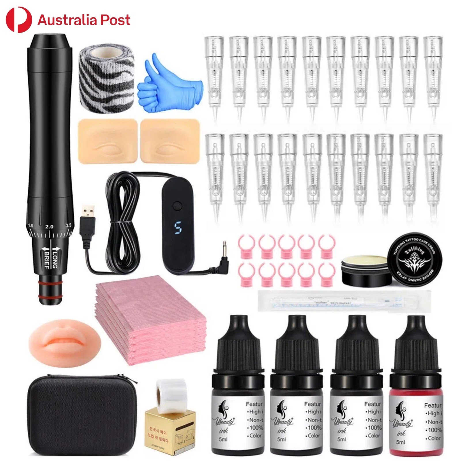 Permanent Makeup Tattoo Machine Wireless Pen Kit Microblading Eyeliner Eyebrow