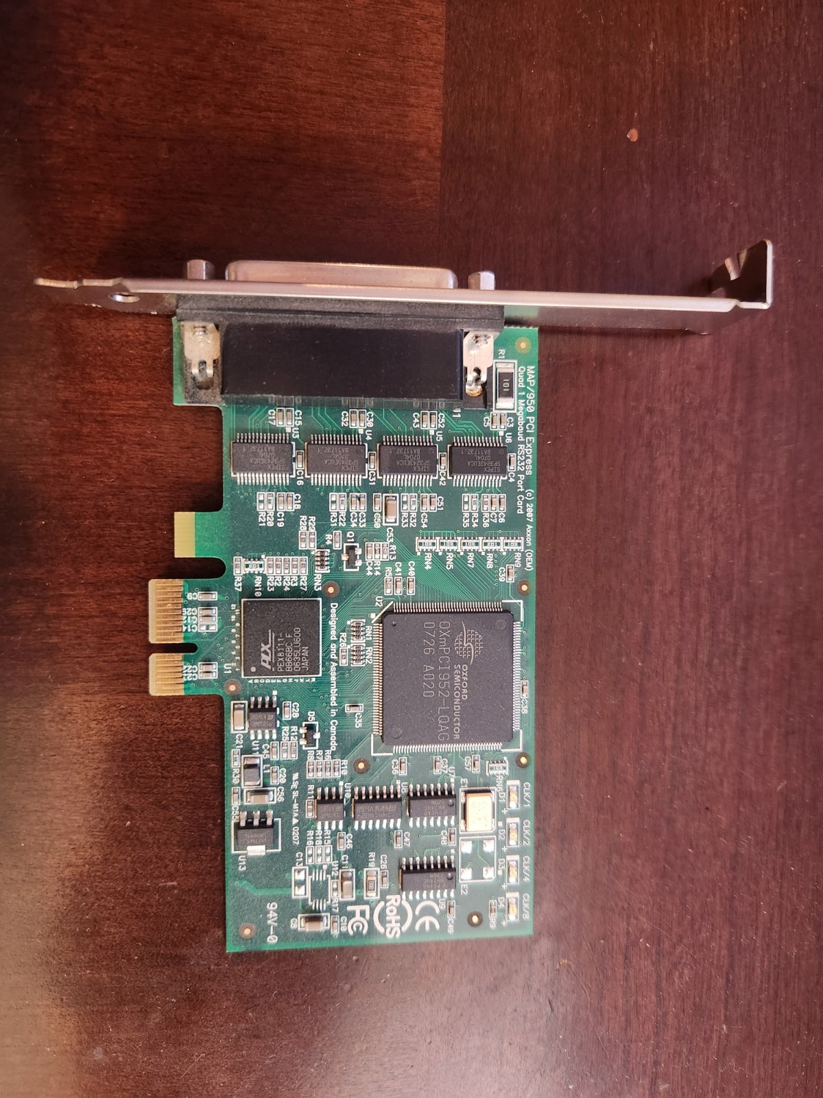Axxon MAP/950 PCI Express LF653KB Quad 1 Megabaud RS232 Port Controller PCIE