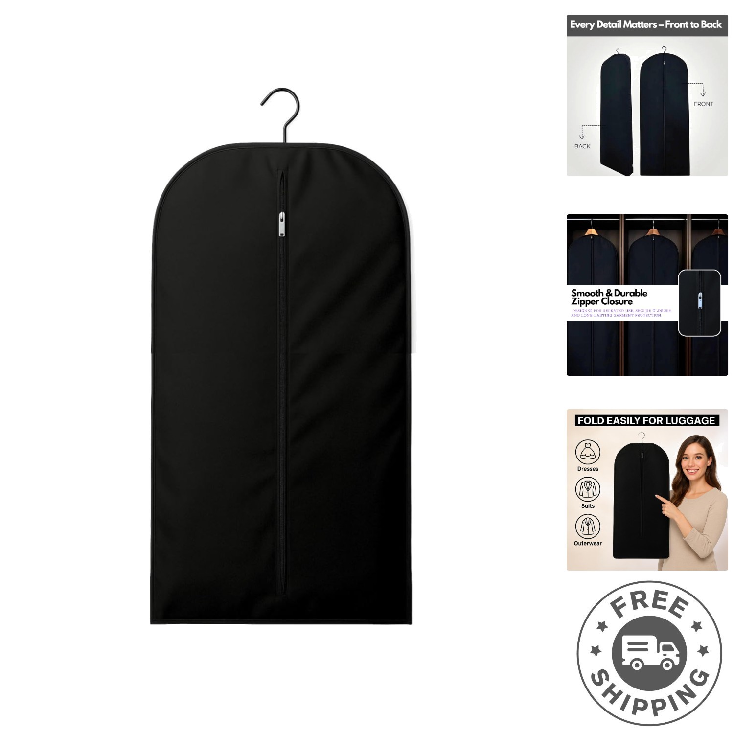 Cotton Garment Protector Bag 24" x 42" - Elegant Storage for Dresses & Suits