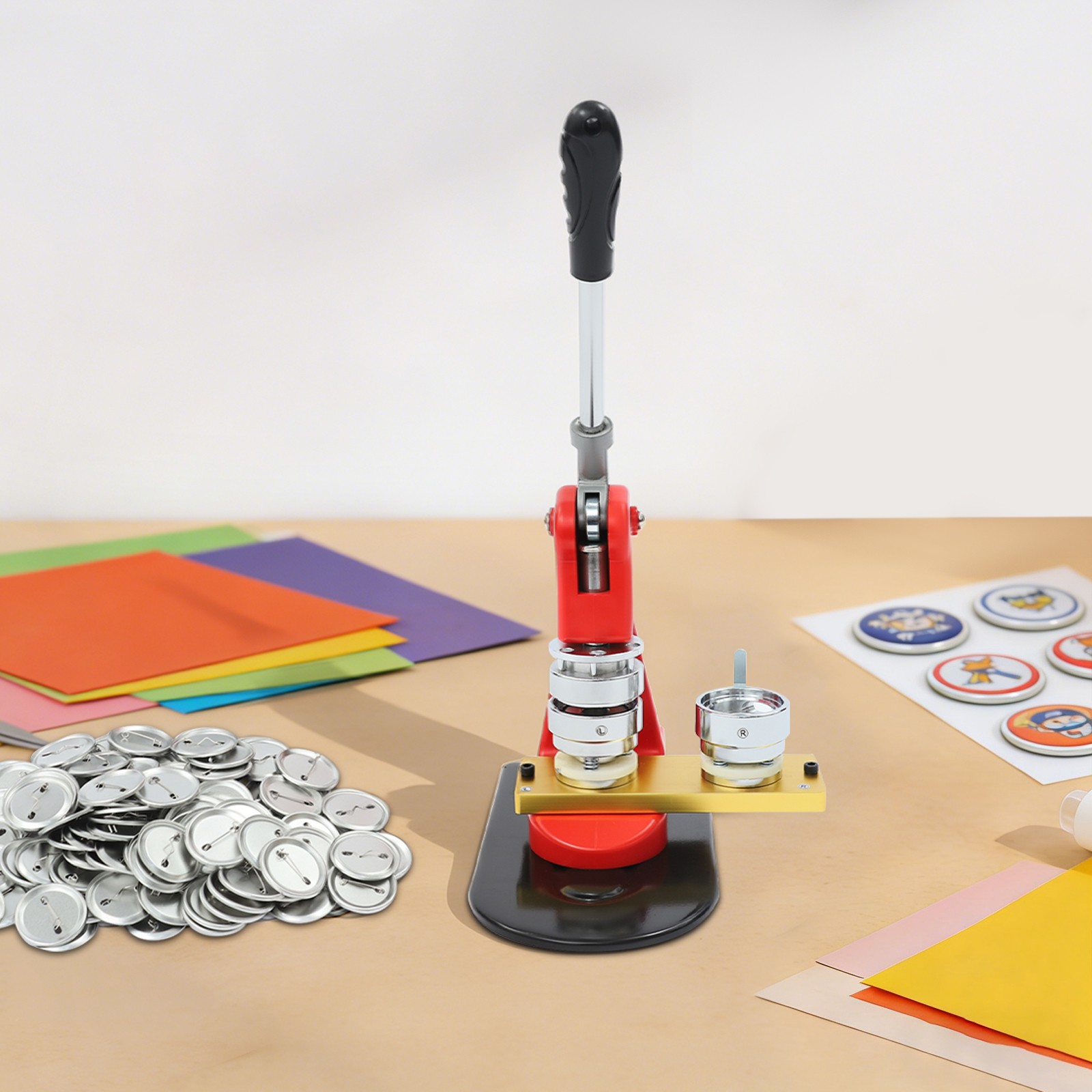 Round Pin Maker Kit, Round Pin Maker with 100 Set Badge Materials