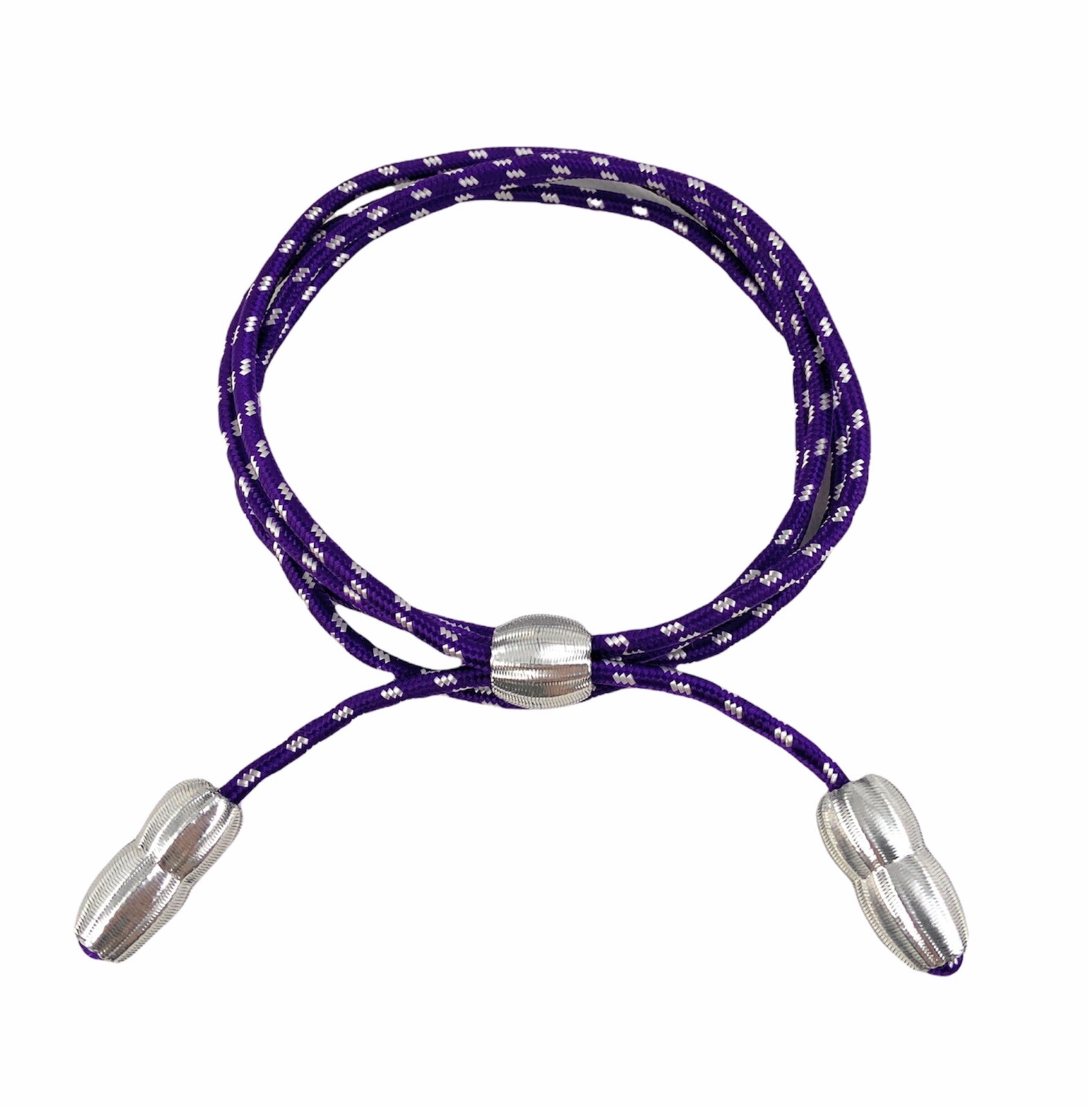 🌟US Army Cavalry Purple & White Campaign Hat Cord With Silver Mylar Acorns