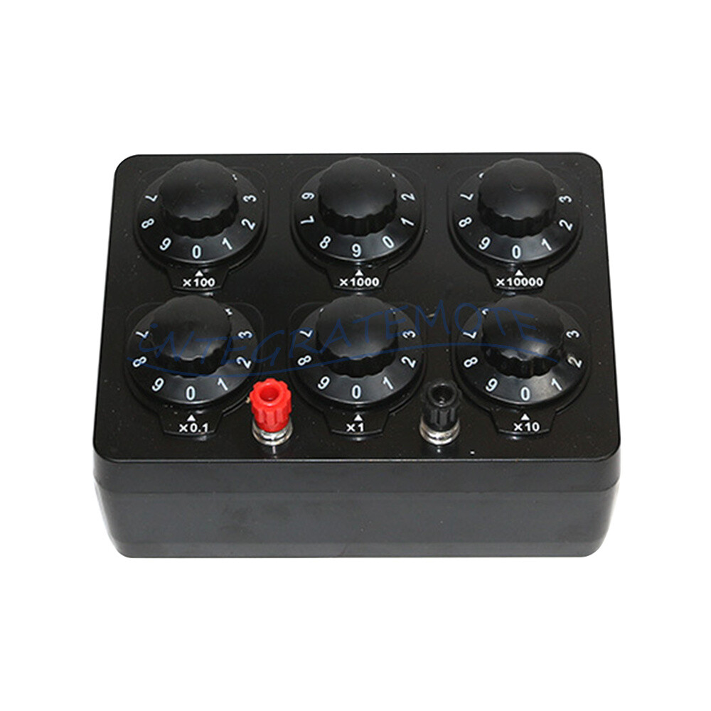0-99999Ohm 0.5W 6knobs Simple Resistance Box Resistor Electrical teaching-