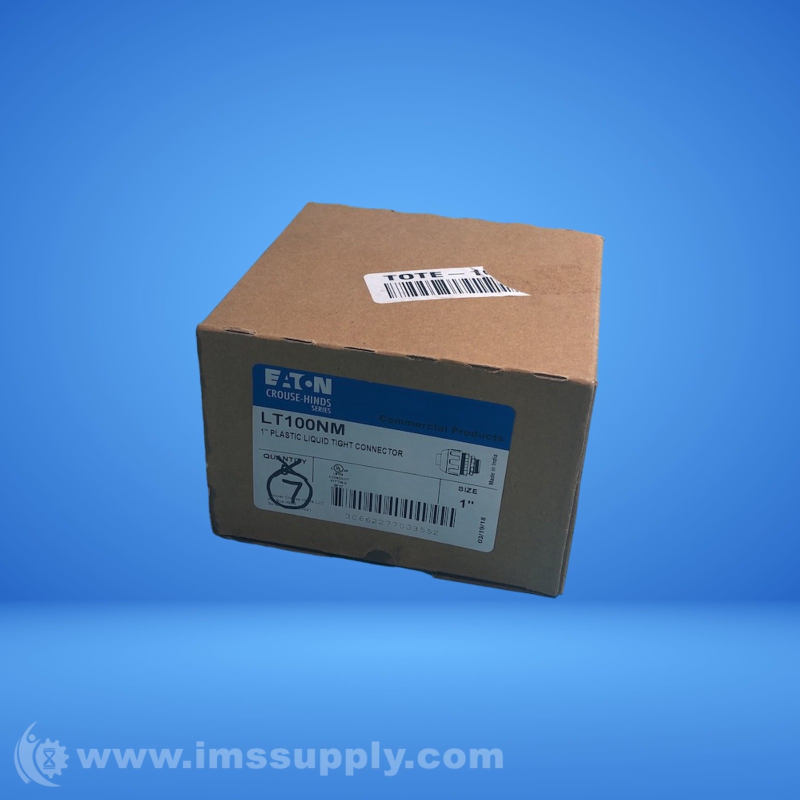 Eaton LT100NM FMC Liquidtight Nylon Connector Box of 7 FNOB