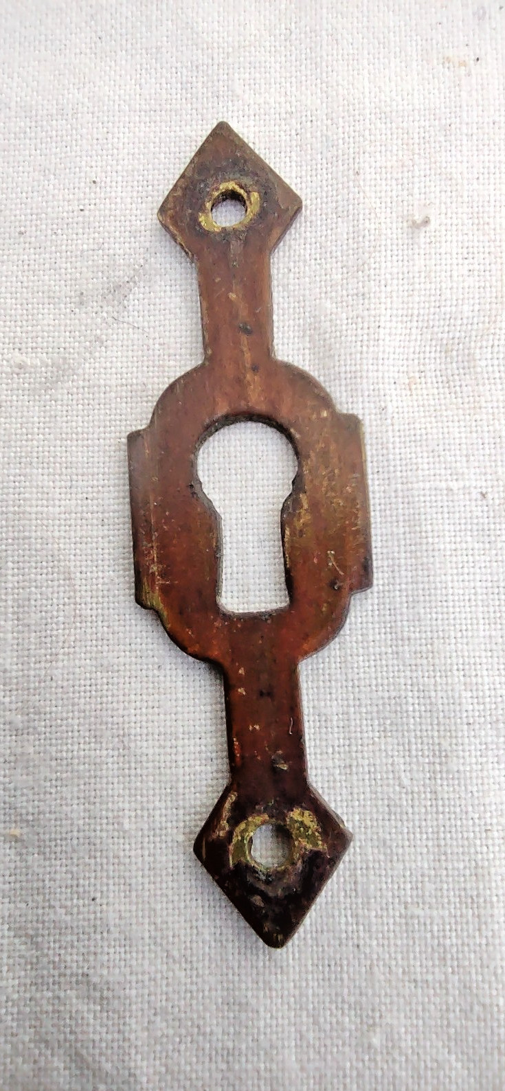 Vintage Brass Keyhole Escutcheon table box writing slope jewellery Keyhole Plate