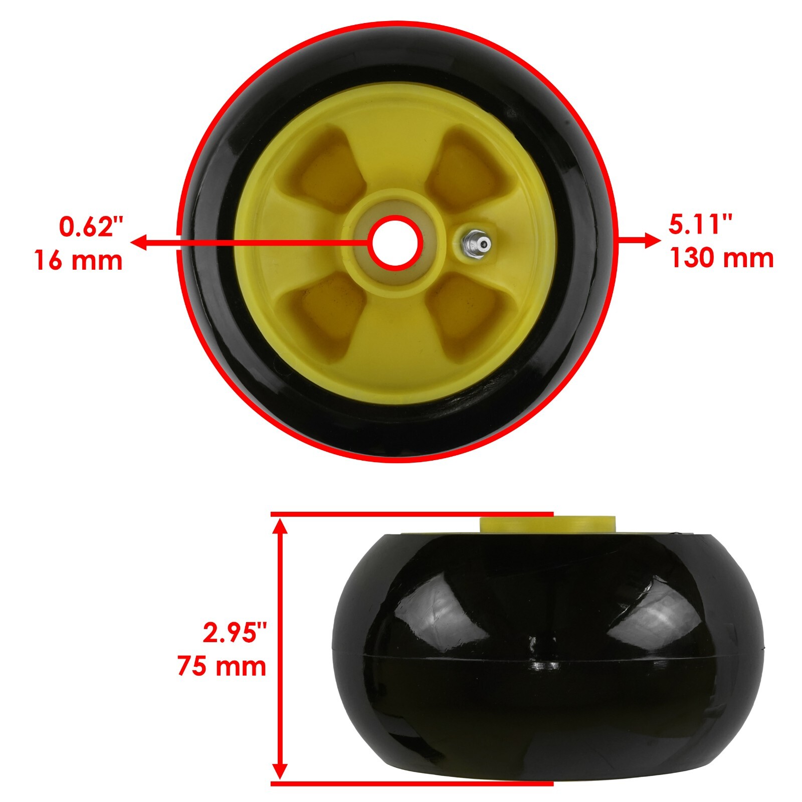 Deck Wheel Kit w/Hub for John Deere GT225 GT235 GT245 48" 54" Deck AM125172 2x