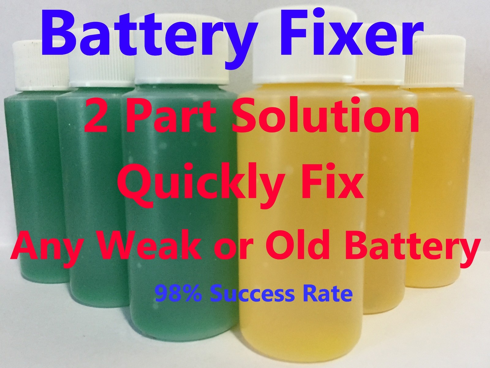 Golf Cart Battery Restore Repair 6,8,12 Volt EZGO Club (18 Bottles)