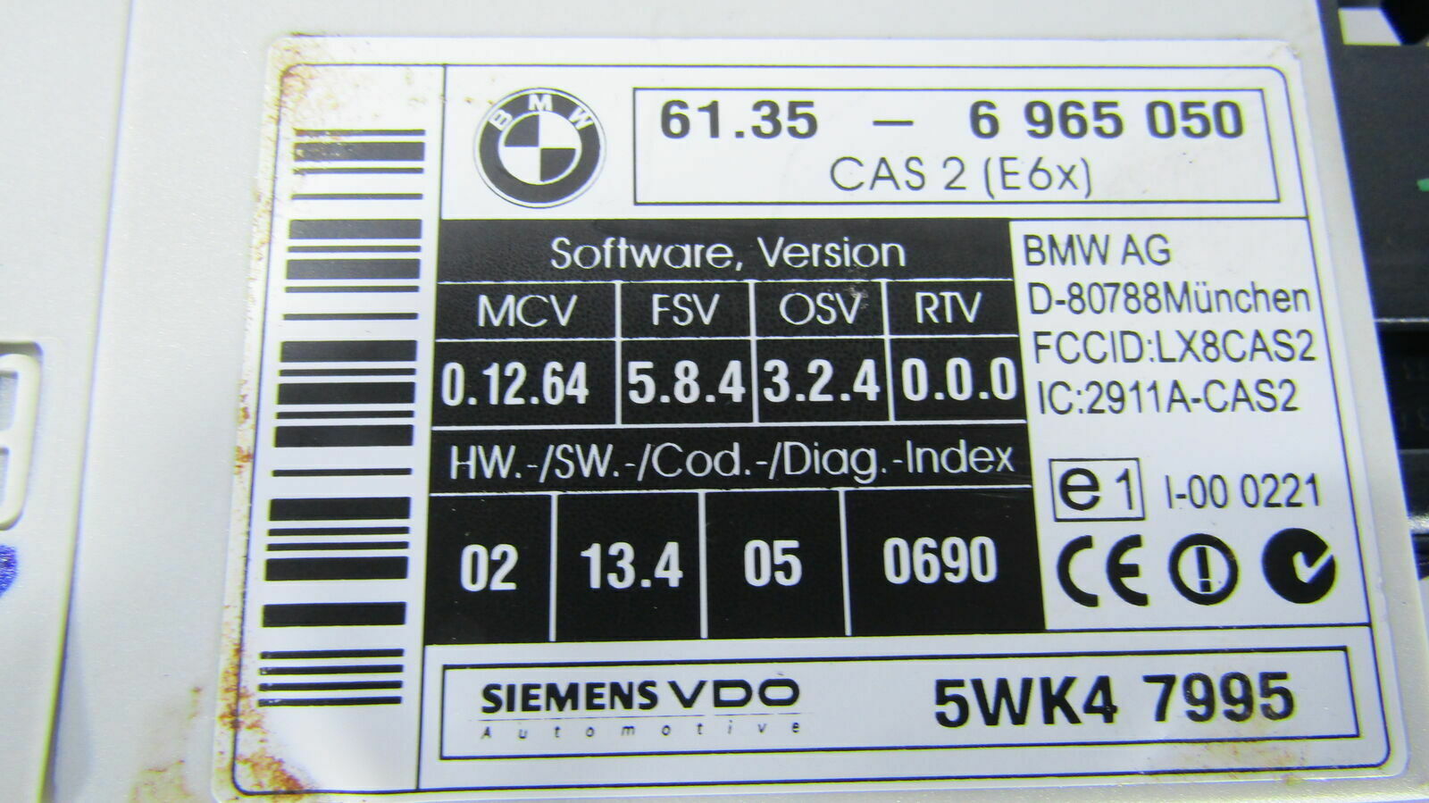 BMW OEM Control Unit CAS Control Unit CAS 61356965050 E60 E61 E63 E64