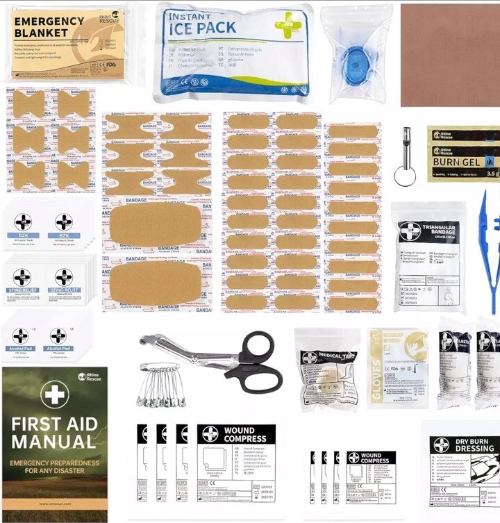 RHINO RESCUE First Aid Kit, Waterproof Portable Emergency Medical Kit for Travel
