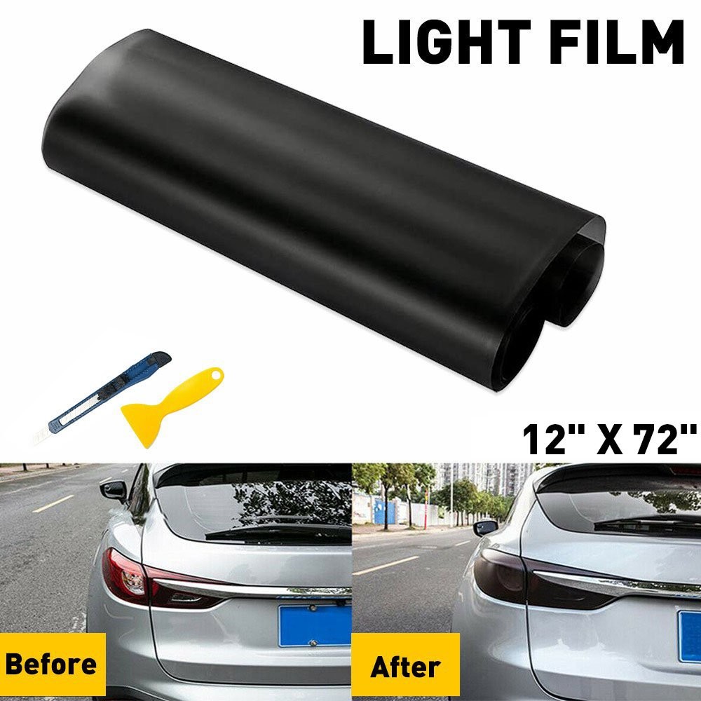 Matte Black Taillight Fog Headlight Car Light Vinyl Sticker Tint 12" Film x 72"