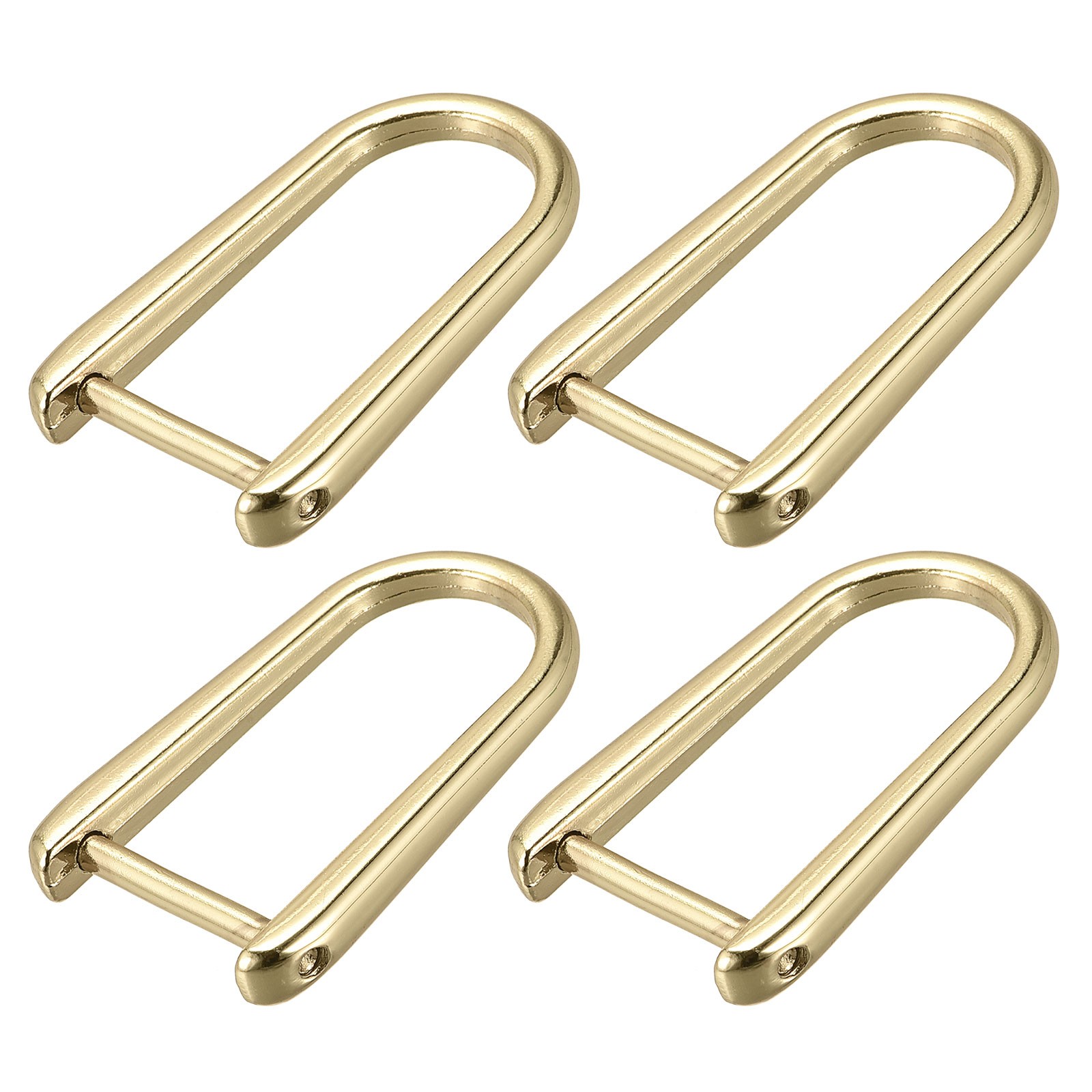 D-Rings Screw in Shackle 4Pack 45mm Horseshoe U Shape D Ring for Bag DIY Gold