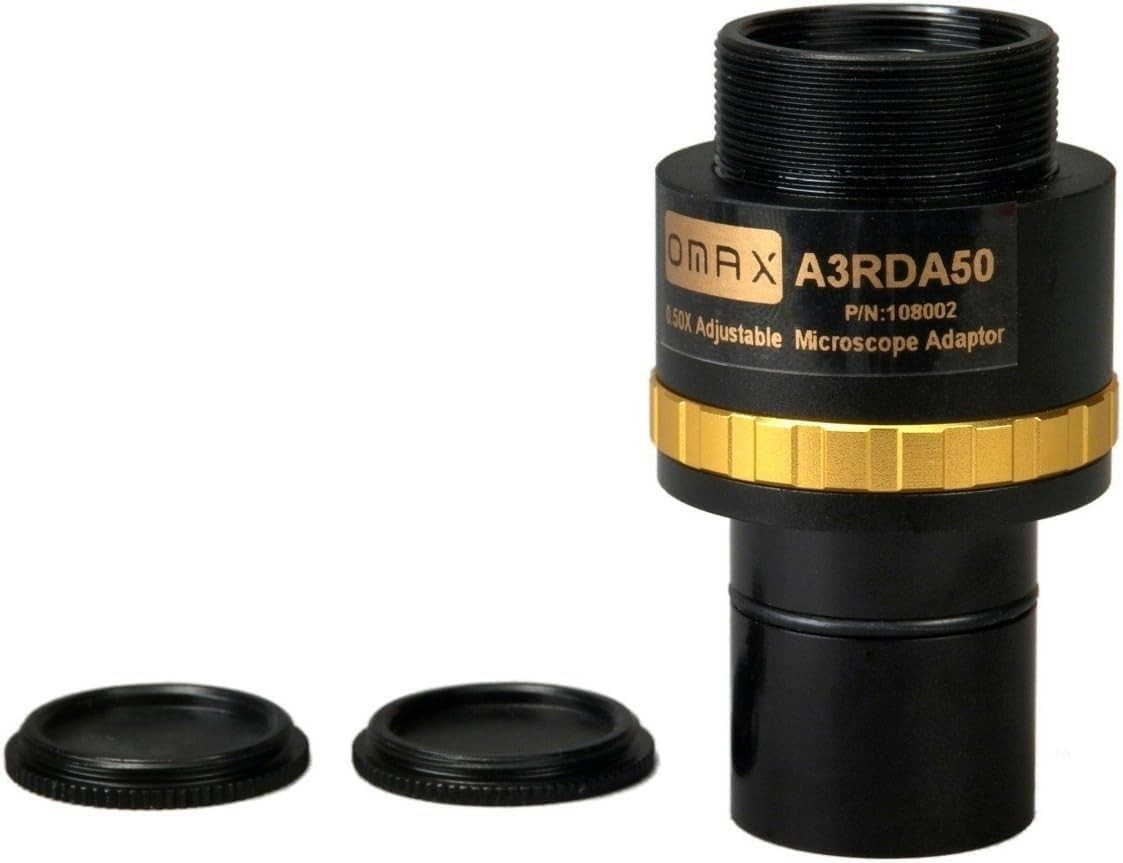 OMAX 0.5X Adjustable Reduction Lens for Microscope Camera Black