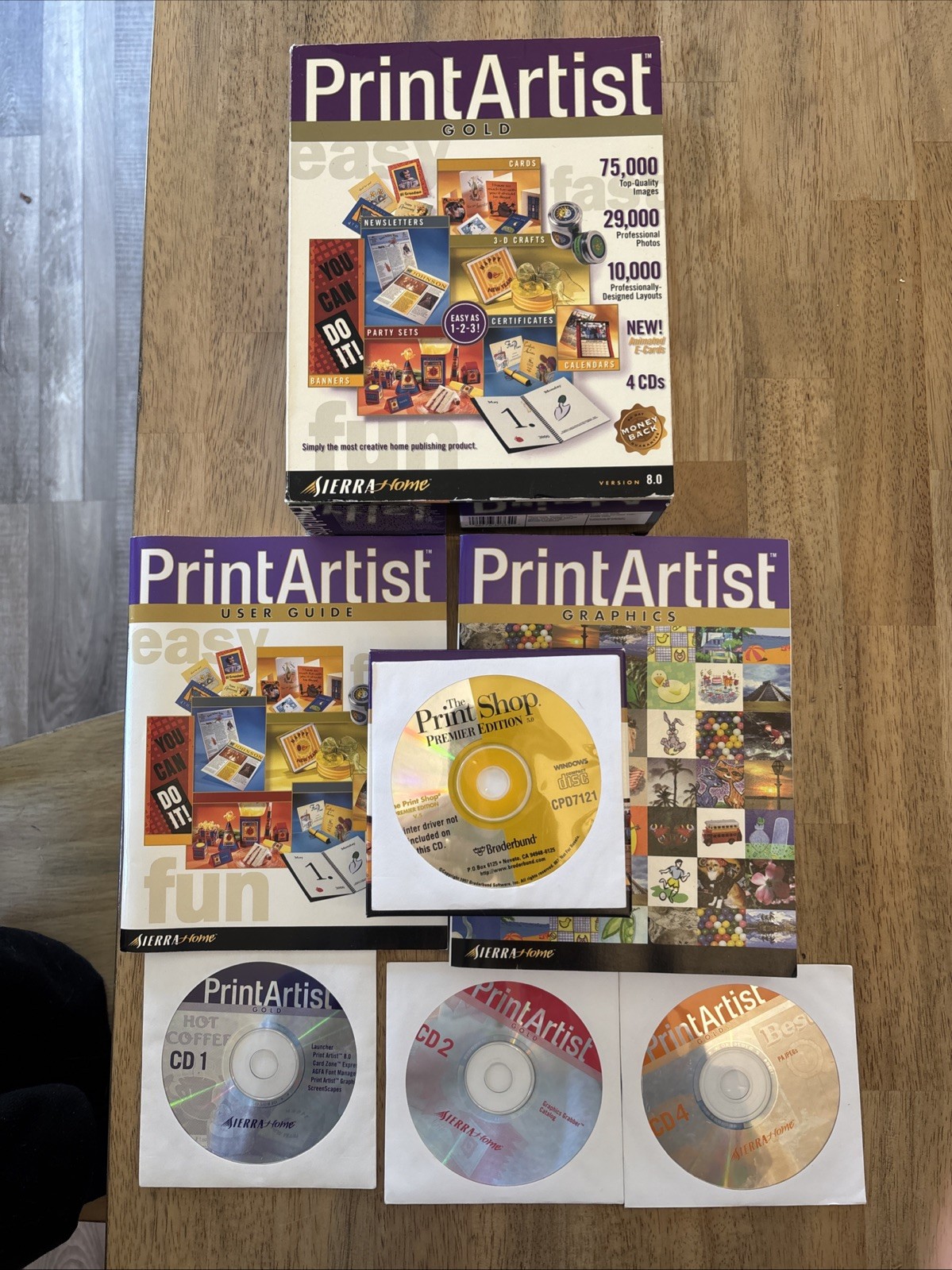 Sierra Print Artist Gold 8.0 With Books, 3 Of 4 CDs And Bonus CD Free Shipping!
