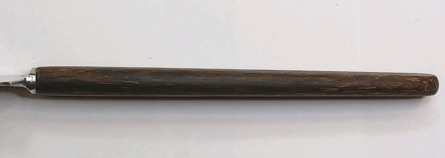 Vtg SKAUGUM 4.25" Serrated Cheese Knife W/ Wood Handle F/ Norway