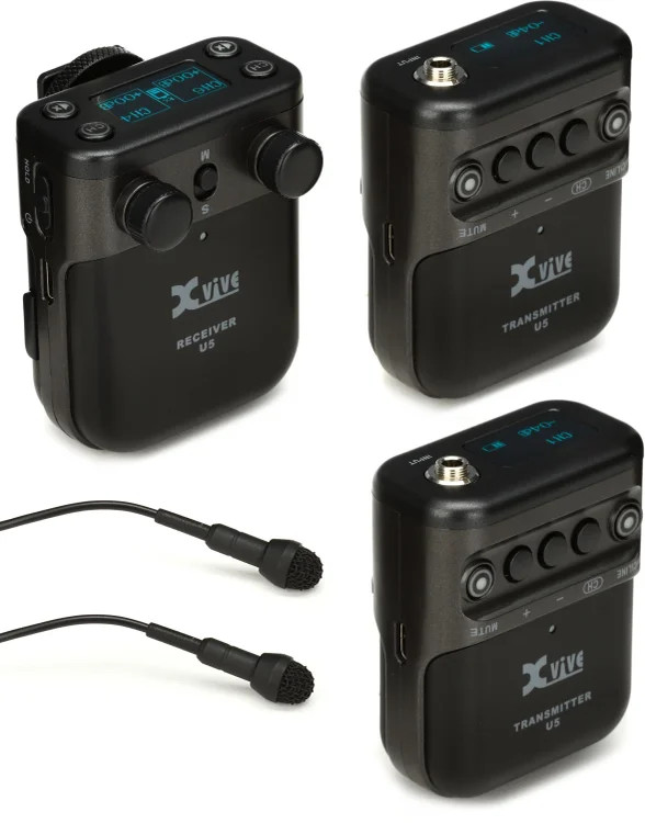 Xvive U5T2 Camera-mounted Dual-channel Wireless Lavalier Microphone System