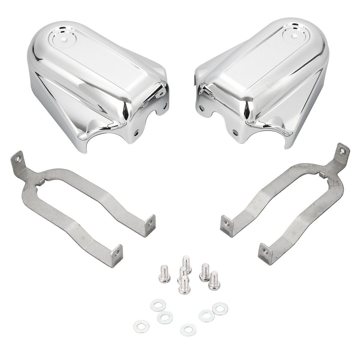 Pair Rear Axle Covers Swingarm Cap Chrome Bar Shield for Harley Softail 2008-19