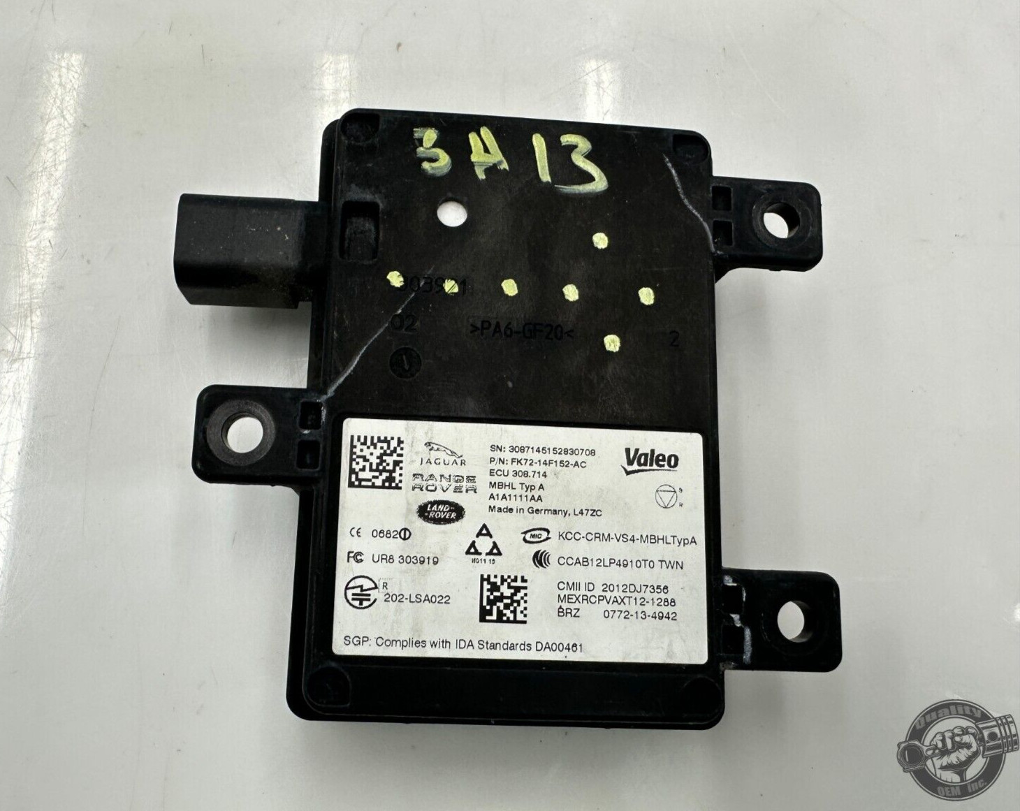 2014-2020 JAGUAR F-TYPE 14-16 LAND RR REAR LEFT /RIGHT BLIND SPOT CONTROL MODULE