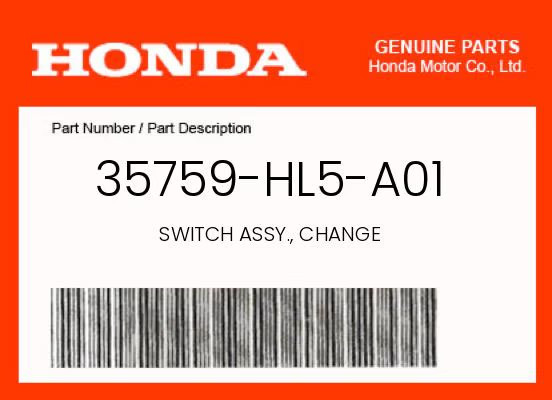 Honda Genuine Switch Assy., Change - 35759-Hl5-A01