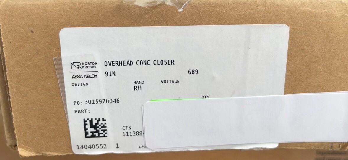 NORTON RIXSON OVERHEAD CONCEALED CLOSER 91N RH
