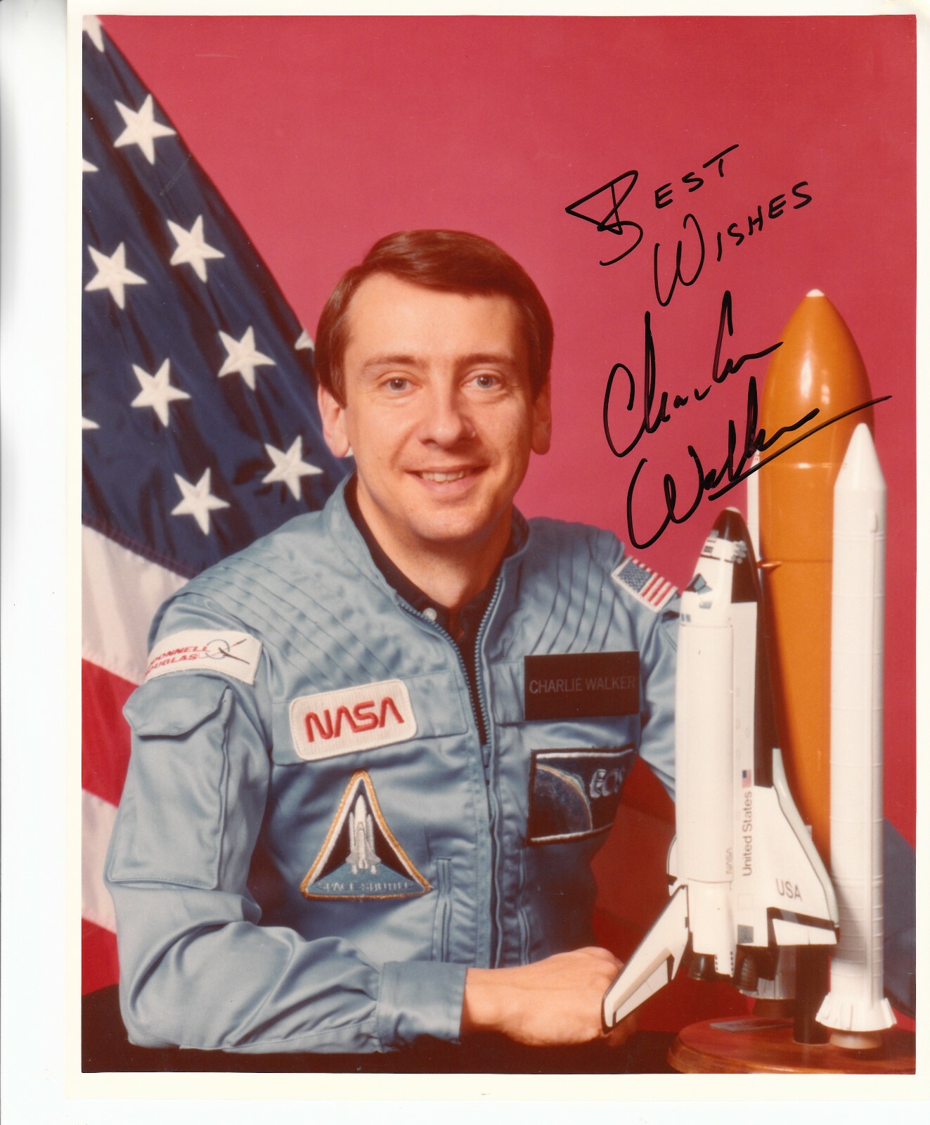 Charles D. Walker - Astronaut - Original Signed NASA Large Photo