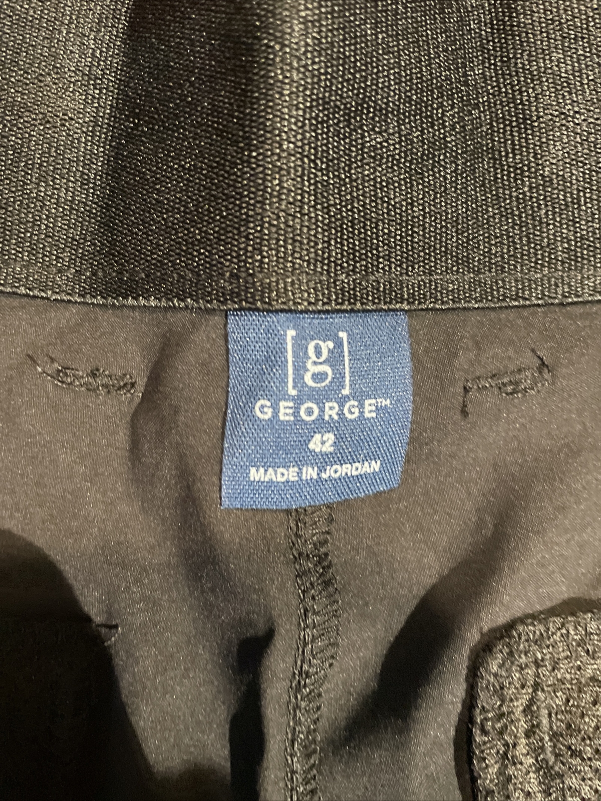 NWT Mens George Solid Black Flat Front Stretch Utility Shorts Size 42