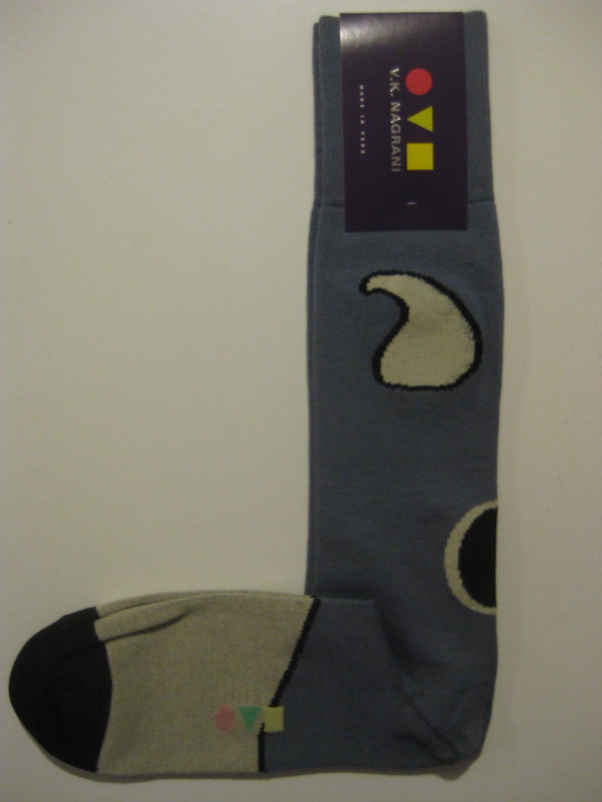 VK Nagrani Men's Luxury Socks Over The Calf One Size Fits Most Gray 027