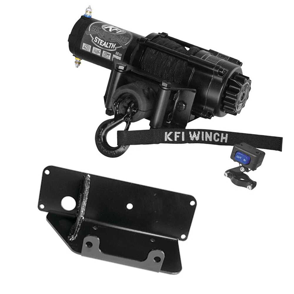 3500 lb KFI Assualt Winch Combo Kit (M4) For 2004-2004.5 Polaris Sportsman 600